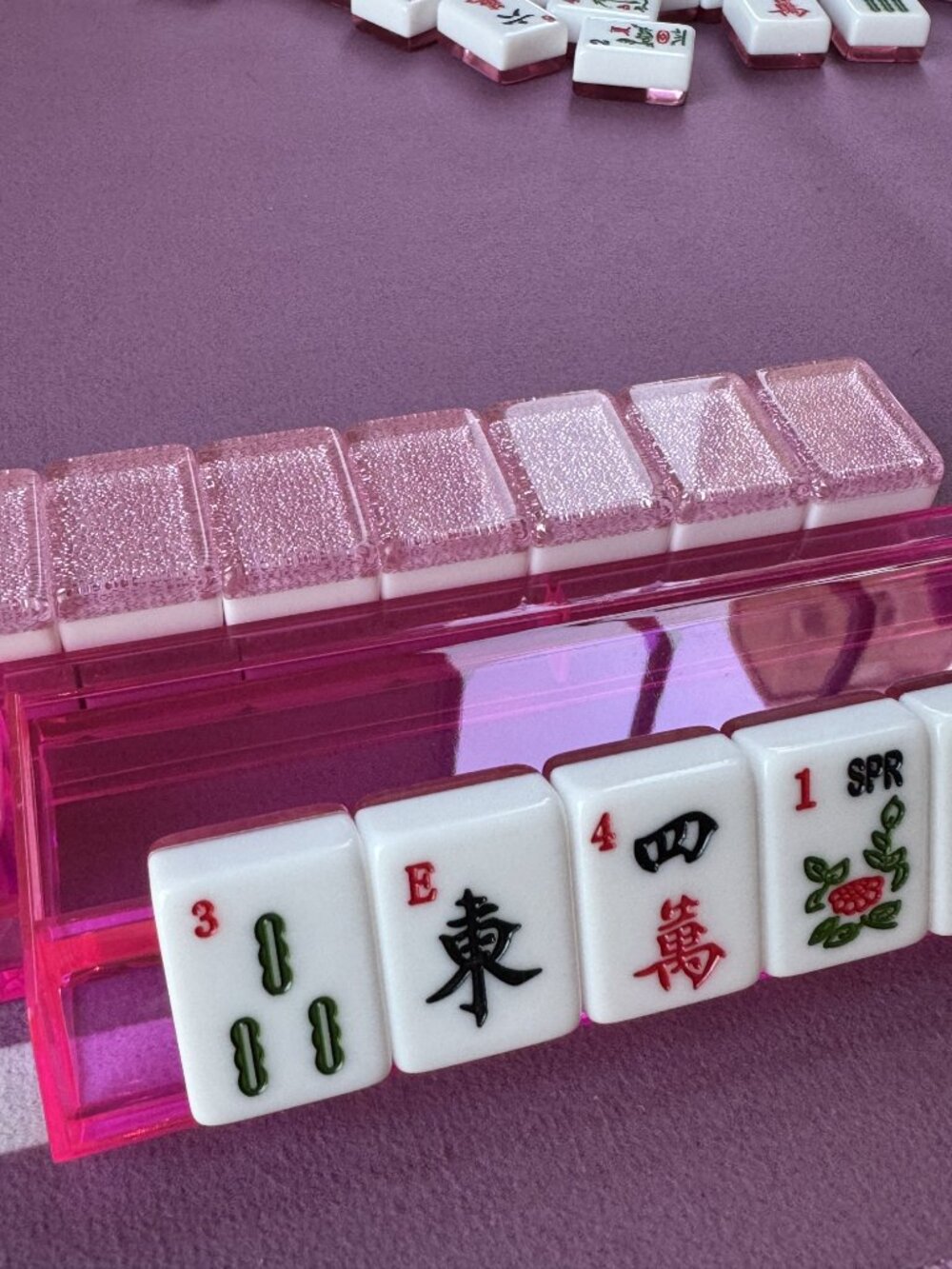 American Mah Jongg Tiles - 30MM - Pink Sparkle - Picture 3 of 3